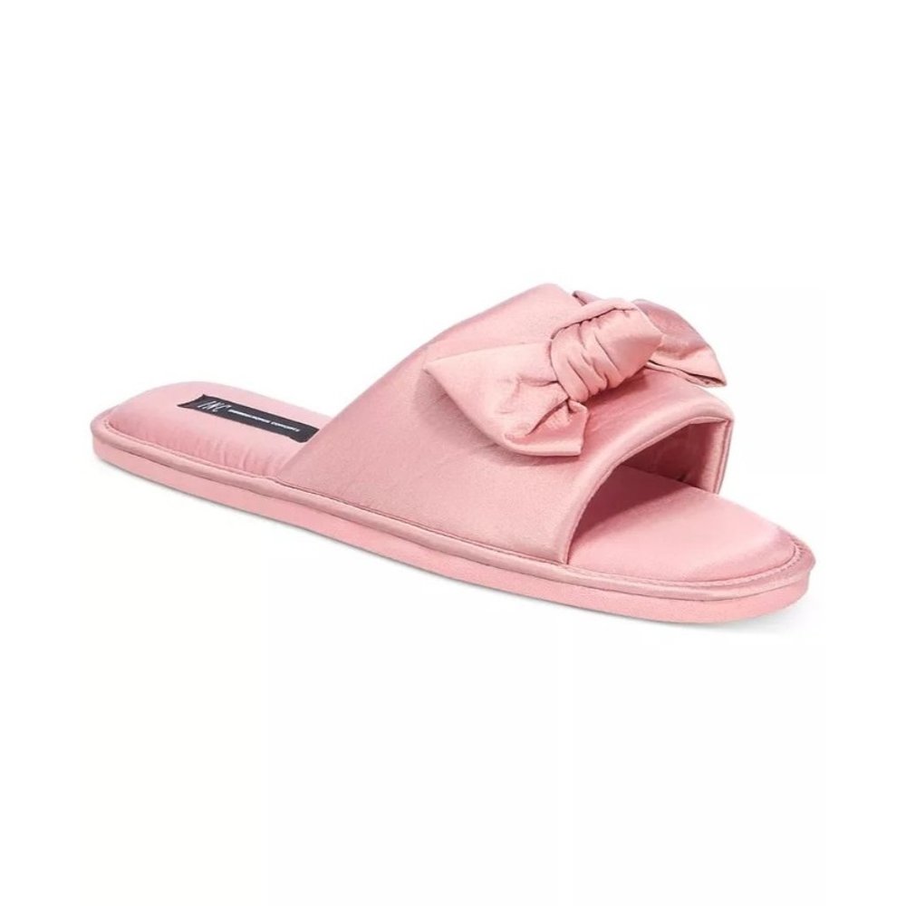 INC Women's Satin-Bow Slide Slippers Foxglove NWT
